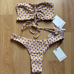 Acacia Swimwear lumahai Top oslo bottom in Goldie size S bikini set